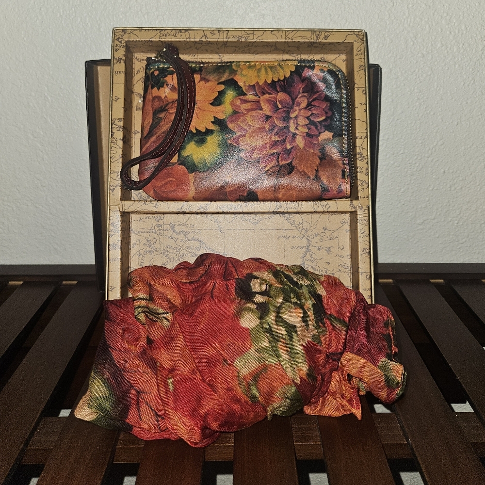 Floral Wallet and Scarf Set